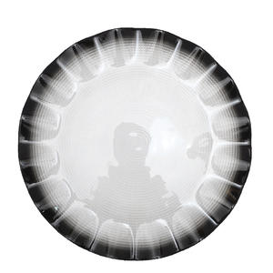 <span class=keywords><strong>Service</strong></span> de table Samyo nouveau design pour mariage personnalisé assiette de <span class=keywords><strong>service</strong></span> en verre à bordure noire assiettes de <span class=keywords><strong>service</strong></span> en verre - Product Image 3