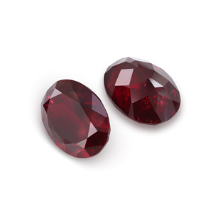 Cadermay Cultivated Ruby Oval Loose Stone Dark Red Synthetic Zircon For Jewelry Making - Product Image 3