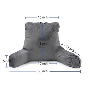 Almohada de lectura con cuña <span class=keywords><strong>para</strong></span> <span class=keywords><strong>cama</strong></span>, <span class=keywords><strong>cojín</strong></span> de descanso grande con brazos y bolsillos, soporte trasero <span class=keywords><strong>para</strong></span> sentarse <span class=keywords><strong>en</strong></span> <span class=keywords><strong>la</strong></span> <span class=keywords><strong>cama</strong></span> con bolsillo - Product Image 1