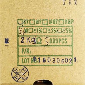 Bulk Discount CF1/4W-2Kohm5% T52 1/4W Resistors Carbon Film Resistors 2Kohm 5% 1/4W - Product Image 1