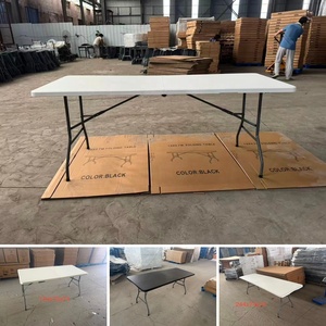 <span class=keywords><strong>Table</strong></span> <span class=keywords><strong>pliante</strong></span> Senruihome légère en panneau HDPE, moderne, 180x70x74 cm, 3,5 cm, pour événements, entrées et villas - Product Image 2
