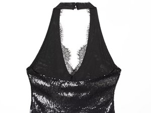 TAOP&ZA Abito da Donna Stile Europeo e Americano Nuovo 2025 Elegante e alla Moda con Paillettes, Collo all'Americana e Scollo a V 6050828 - Product Image 4