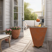 Barbecue carré en acier inoxydable Corten Barbecue en acier inoxydable Corten