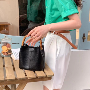 Sac seau pour femme en cuir PU, couleur unie, à bandoulière, tendance minimaliste, vente chaude - Product Image 6