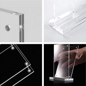 Customized T-shaped Acrylic Waterproof Eco-Friendly Swimming Pool <b>Display</b> Boards Battery Power Standing Transparent Table Signs - Product Image 4