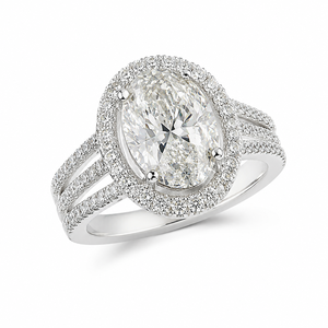 Anello di fidanzamento ovale da donna, elegante gioiello per proposta di matrimonio - Product Image 1