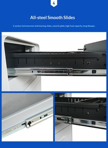 Modern 3-Drawer Lockable Steel Filing Cabinet Large Capacity Quiet Drawer Modern Storage for Office <strong>Library</strong> School Study - Product Image 5