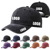 Casquette de baseball en coton lavé 100% sergé, 6 panneaux, souple, personnalisable, broderie multicolore, OEM, vente en gros