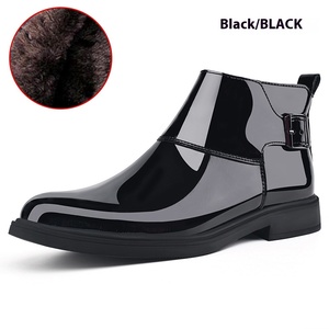 Buckle Smooth Ultra-fine Fiber Leather Ankle <strong>Boots</strong> <strong>Oversized</strong> Pointed Zipper Men's Chelsea <strong>Boots</strong>