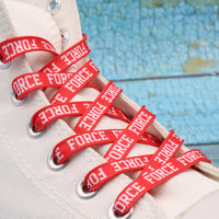 Lacets plats créatifs en polyester de haute qualité personnalisés, logo imprimé, largeur 7 mm, design tendance, chaussures de sport, marque Hengfeng