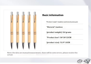 Hot-Selling Promotion Bamboo <b>Retractable</b> Ballpoint <b>Pen</b> Eco-Friendly Natural Wooden Oil-Based Creative Advertising Gift High - Product Image 2