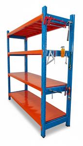 מדפים לאחסון 5 קומות, פלדה מגולגלת קרה, ציפוי אבקה, קלות להתקנה, קיבולת 40 ק\\\"ג, חורי פרפר - Product Image 2