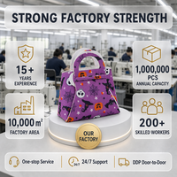 Bolsa de Fieltro Reutilizable Ecológica de Fábrica en Oferta, Bolsa de Mano Portátil para Niños, Bolsa de Almacenamiento para Dulces de Halloween