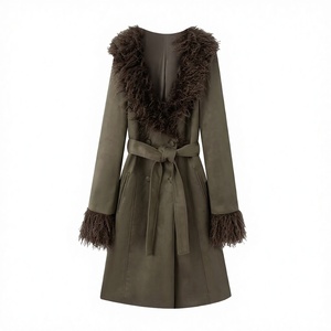 PB&ZA Abrigo Elegante de Franela para Mujer, Estilo Vintage, Cuello en V, Cierre con Cinturón, Manga Larga, Primavera 2026 - Product Image 2