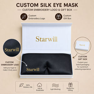 Antifaz de Seda de Morera con Logotipo Personalizado, Ajustable con Velcro, Suave, con Sombreado Ligero, Antifaz 3D para Dormir, para Viajes, Antifaz con Peso para la Cabeza - Product Image 6