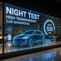 Écran LED transparent pour vitrine de concession automobile, affichage LED personnalisé sur verre