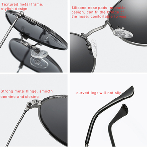 แว่นกันแดดโพลาไรซ์ทรงกลมเล็ก รุ่น M3447 คลาสสิก แบรนด์ดีไซเนอร์ สำหรับผู้ชายและผู้หญิง สไตล์เรโทร - Product Image 3