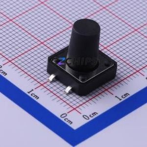 TS-1103S-B-S Tactile Switch SMD-4P,12x12mm Switch Single Pole Single Throw Round Button 1.6N Vertical Mount - Product Image 1