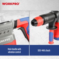 Taladro percutor rotatorio WORKPRO de 26 mm con velocidad variable, 1300 W, con cable, compatible con OEM