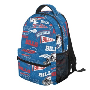 Mochila Unisex Personalizada con Estampado de los <span class=keywords><strong>Buffalo</strong></span> Bills de la <span class=keywords><strong>NFL</strong></span>, de Poliéster, con Tirantes Curvos para Estudiantes de Secundaria - Product Image 1