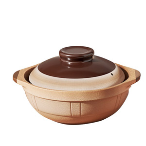 Olla clásica de barro con tapa de 2.1-5L, cacerola resistente al calor para cocinar en casa, guisos y caldos - Product Image 1