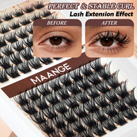MAANGE Nouveauté - Ensemble de 13 pinceaux de maquillage professionnels - 12 houppettes à poudre - Faux cils - Ensemble de pinceaux de maquillage de luxe en cadeau