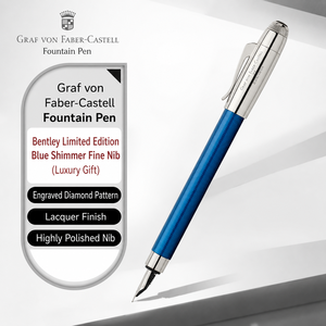 Penna Stilografica <span class=keywords><strong>Faber</strong></span>-<span class=keywords><strong>Castell</strong></span> Edizione Limitata, Regalo per Affari/ Laurea (Blu con Finitura Glitterata, Pennino F) - Product Image 6