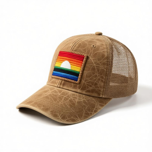5 Panel Trucker <b>Cap</b> Custom Logo 3D Embroidered High Profile Trucker <b>Cap</b> Mesh Back Snapback <b>Cap</b> <b>Men</b> Golf Trucker Hat - Product Image 3