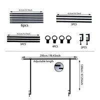 Support de décoration réglable en métal pour arche de ballons, à poser sur table, avec barre et pinces pour mariage et fête