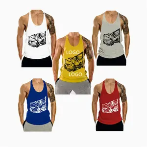 Vente en gros Débardeur d'été sans manches pour homme Débardeur de fitness Débardeur de gymnastique Muscle ajusté Stringer Débardeur pour homme