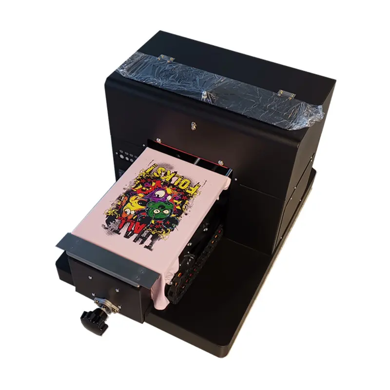 A4 boyutu yüksek hızlı UV mürekkep püskürtmeli yazıcı kapıdan kapıya nakliye DTG tişört baskı makinesi kart yazıcı yükseltilmiş özellikleri ile