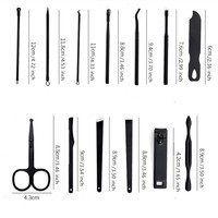 Ensemble de manucure Kit de coupe-ongles professionnel 26 pièces Kit de manucure en acier inoxydable Outils de soin des ongles avec étui de voyage luxueux