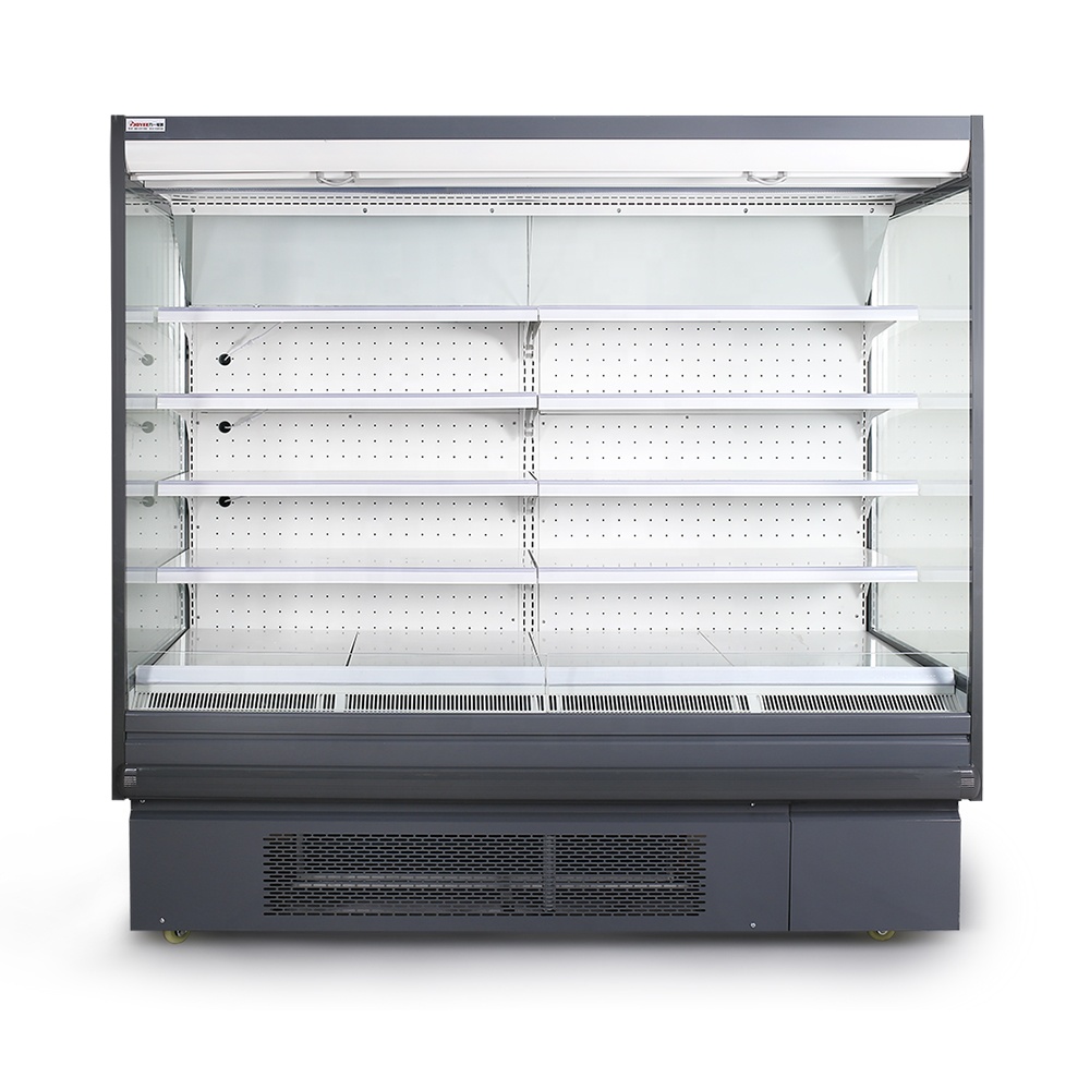 vegetable display cooler open door