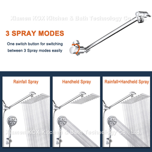 Krom batarya ve <span class=keywords><strong>Rainshower</strong></span> Combo 3 yollu su yön uzatma kolu ile yüksek basınçlı el duş - Product Image 4