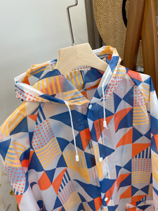 Traslucido stampato alla moda <span class=keywords><strong>impermeabile</strong></span> EVA <span class=keywords><strong>poncho</strong></span> antipioggia per uomini donne di emergenza per campeggio trekking pesca ciclismo - Product Image 3