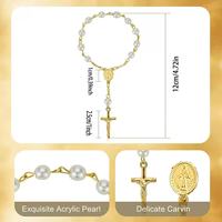 Bracelet chapelet en alliage, mini-breloque religieuse catholique, bijoux de mode personnalisés OEM en gros avec sac cadeau