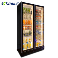Réfrigérateur commercial double température KITDOO pour fleuriste, vitrine d'exposition pour légumes, fruits et gâteaux, avec éclairage LED