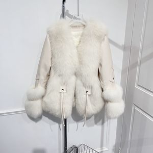 Giacca Invernale Calda e Spessa di Grande Successo, Nuovo Piumino di Lusso alla Moda in Vera Pelle di Pecora con Pelliccia di Volpe da Donna - Product Image 6