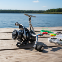Moulinet à pêche à pied en métal à double roulement sans espace, rapport de transmission 5,2:1, 230g, pêche en eau salée, surf, longue portée, lac, ruisseau