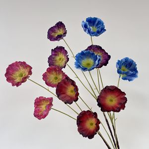 3D Artificial Poppy <b>Flowers</b> Single Branch High Simulation <b>Silk</b> Wedding Decor Outdoor Photography Props - Product Image 2