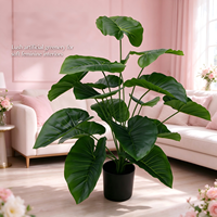 Plante artificielle Alocasia à 12 feuilles, plante en pot artificielle, fausse verdure, ornement de sol pour le salon, la chambre à coucher, la décoration paysagère