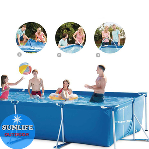 <span class=keywords><strong>Piscine</strong></span> hors sol <span class=keywords><strong>pour</strong></span> enfants et adultes, <span class=keywords><strong>piscine</strong></span> extérieure rectangulaire à cadre métallique <span class=keywords><strong>pour</strong></span> la famille dans le jardin, la pelouse - Product Image 4