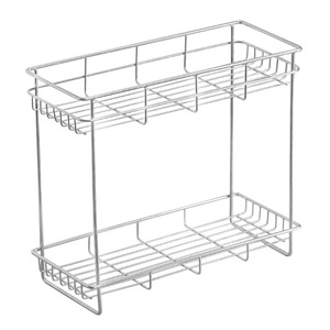 Étagère de rangement à 2 niveaux en acier inoxydable Ripai pour épices et ustensiles de cuisine, hauteur 21,3 cm - Product Image 4
