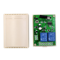 Circuit de télécommande RF 433Mhz Interrupteur sans fil universel DC 12V 2CH Récepteur de relais RF et émetteur de porte-clés pour garage