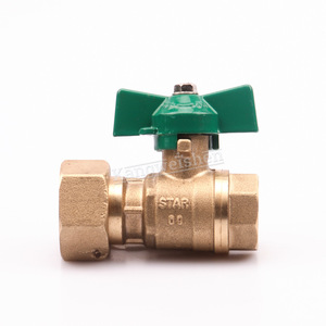 Robinet à bille en laiton avec poignée papillon verte DN15 fileté pour le contrôle du débit d'eau - Product Image 5