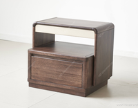 Lit double en cuir et velours de style chinois de la série Muyun avec fonction massage, ensemble de chambre à coucher pour appartement et hôtel
