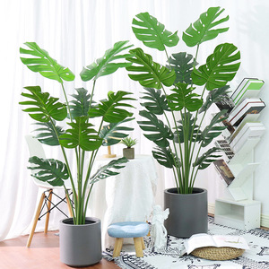 Meilleure qualité Real Touch plastique vert artificiel Monstera feuilles plantes arbre artificiel en pot pour intérieur extérieur <span class=keywords><strong>jardin</strong></span> décor - Product Image 4