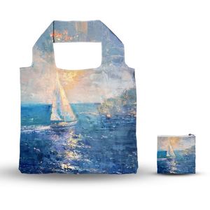 Sac fourre-tout promotionnel personnalisé, pliable, imperméable, réutilisable, écologique, avec logo imprimé et couleur sur mesure - Product Image 4