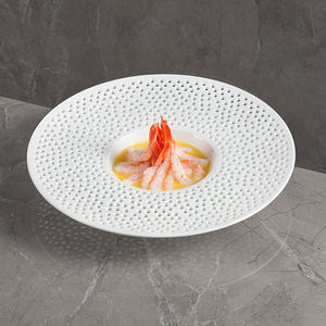 Restaurant commercial vaisselle en porcelaine blanche plats de cuisine <span class=keywords><strong>assiette</strong></span> <span class=keywords><strong>creuse</strong></span> à large bord <span class=keywords><strong>assiette</strong></span> profonde chapeau de paille <span class=keywords><strong>assiette</strong></span> à pâtes en céramique - Product Image 1