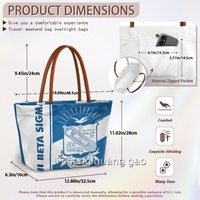 Sac fourre-tout personnalisé Phi Beta Sigma, design sororité, grande capacité, haute qualité, idéal pour les voyages et les week-ends